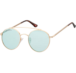 Lunettes de soleil Montana vert clair doré verre bleuté