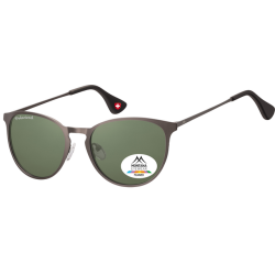 Lunettes de soleil Montana acier mat verre G15 vert polarisé