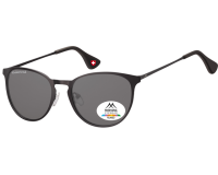 Lunette de soleil Montana noir mat verre rond fumé polarisé