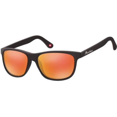 Lunettes de soleil Montana noir mat Revo verre rouge