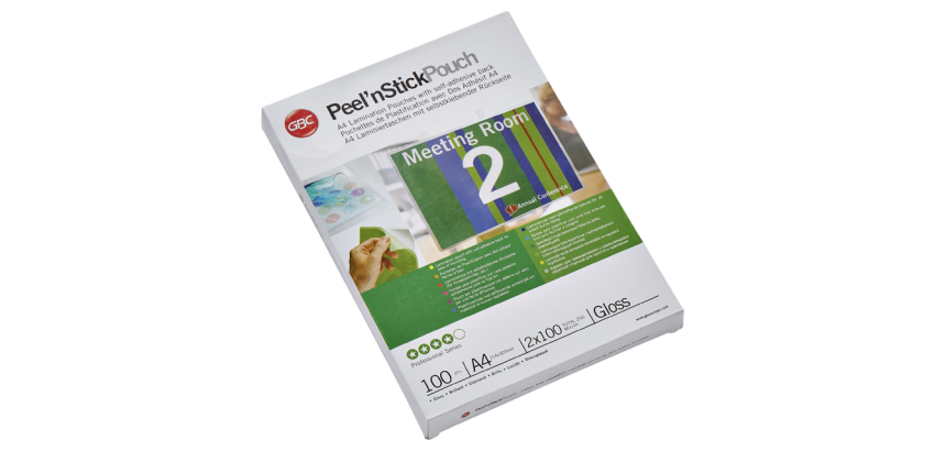Pochette de plastification GBC A4 autocollante 2x 100micron 100 pièces