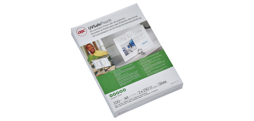Pochette de plastification GBC A4 2x 150 micron anti-UV 100 pièces