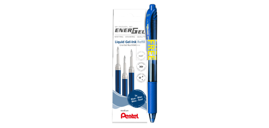 Recharge stylo gel Pentel Energel LR7 bleu