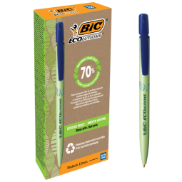 Balpen Bic Ecolutions media clic bio-based medium blauw