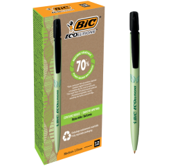 Balpen Bic Ecolutions media clic bio-based medium zwart
