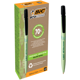 Stylo bille BIC Ecolutions Media Bio-based Medium noir