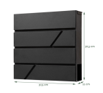 BRASQ PB200 Deluxe Black Wall-Mounted Mailbox
