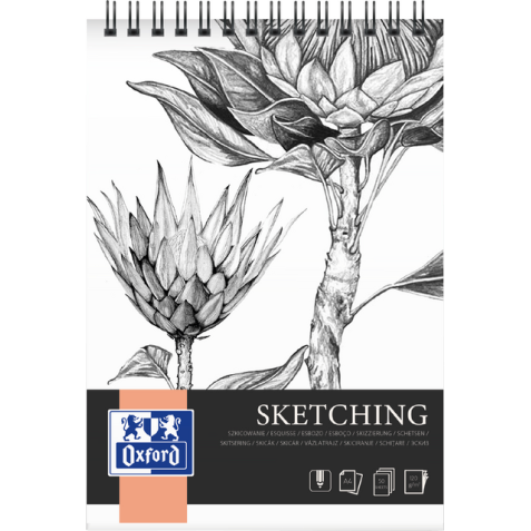 Bloc à dessin Oxford Sketching A4 spirale 50 feuilles 120g