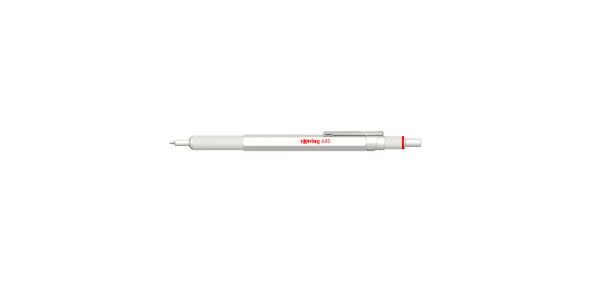 Balpen rOtring 600 parelmoer medium wit