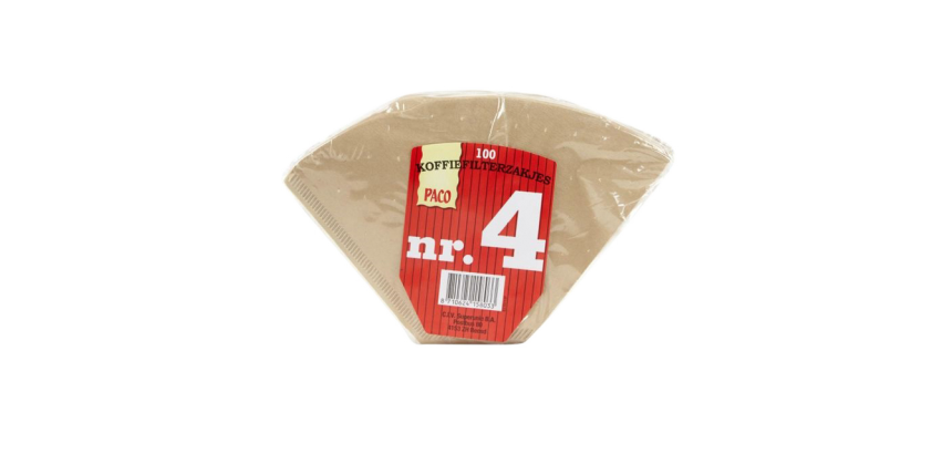 Koffiefilter Paco bruin nummer 4 100 stuks