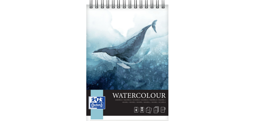 Bloc à dessin Oxford Watercolur A4 spirale 10 feuilles 300g