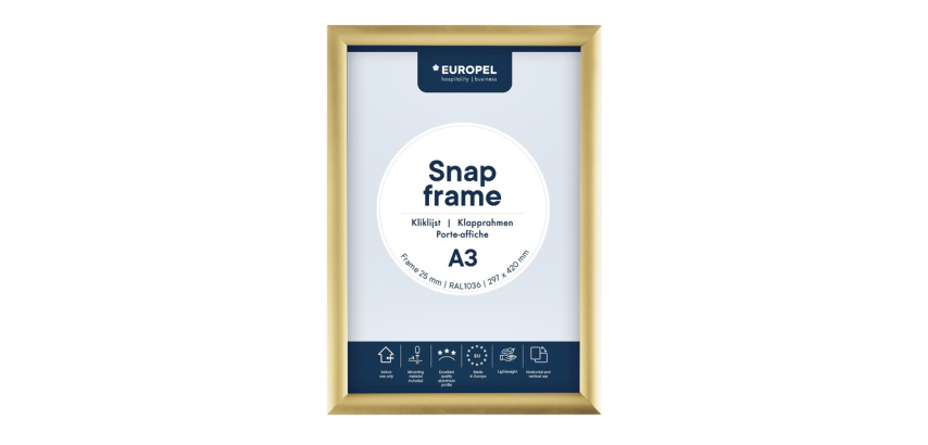 Europel Snap Frame A3 25mm Gold