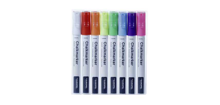 Europel 3mm Chalk Marker Assorted Set of 8 Pieces