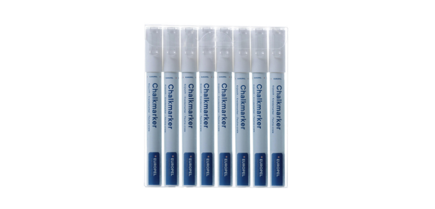 Europel chalk marker 3mm white case 8 pieces