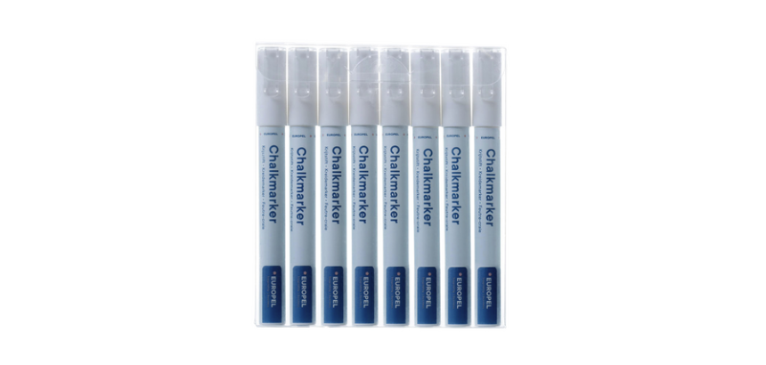 Europel chalk marker 3mm white case 8 pieces