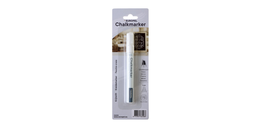 Krijtstift Europel 3mm wit blister 1 stuk