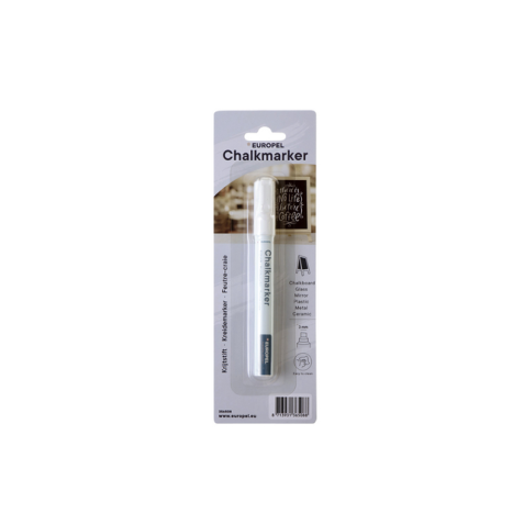 Marqueur craie Europel 3mm blanc blister 1 pièce