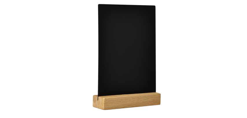 Europel tabletop blackboard with wooden base A5 portrait