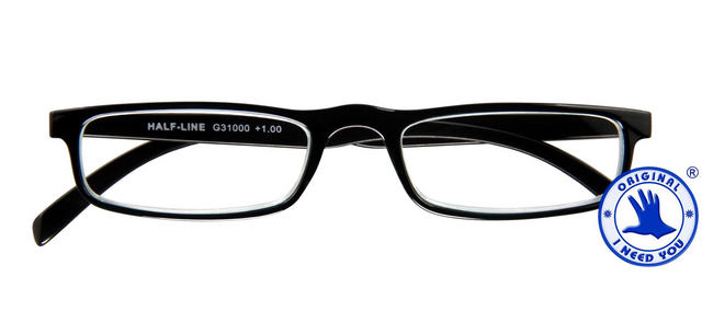 Lesebrille I Need You +1.00 dpt Half-line schwarz