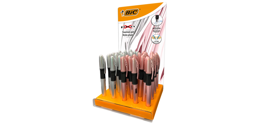 Stylo plume BIC X Chrome Medium assorti