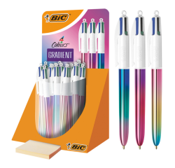De_stylo bille 4 couleurs retractable irise. poin