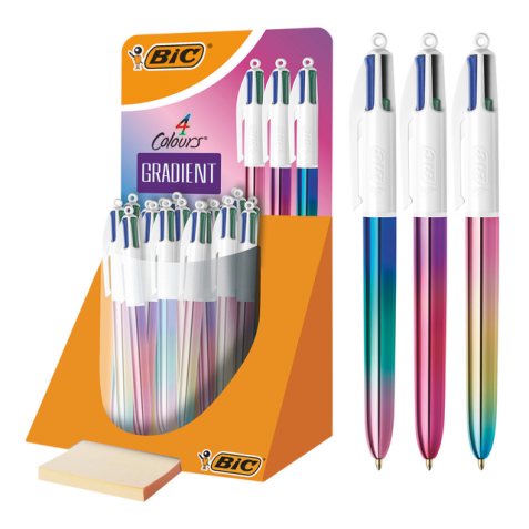 Stylo bille BIC 4 couleurs Gradient Medium assorti