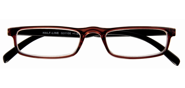 Reading glasses I Need You +2.00 dpt Half-line brown