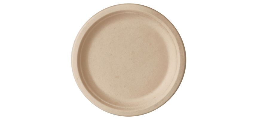 Assiette IEZZY Ø170mm canne à sucre naturel 50 pièces