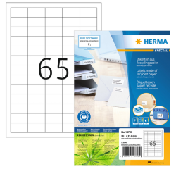 Etiquette HERMA Recycling 10725 38,1x21,2mm blanc 5200 pièces