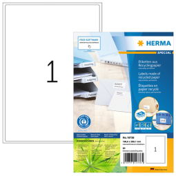 Etiket HERMA recycling 10736 199.6x289.1mm  80stuks wit