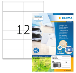 Etiquette HERMA Recycling 10733 105x48mm blanc 960 pièces