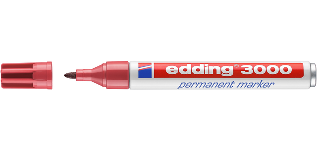 Marqueur edding 3000 permanent ogive 1,5-3mm rouge carmin