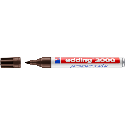 Marqueur edding 3000 permanent ogive 1,5-3mm brun foncé