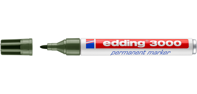 Marqueur edding 3000 permanent ogive 1,5-3mm vert olive