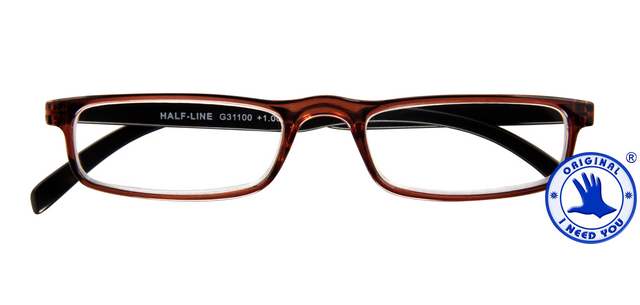 Leesbril I Need You +2.50 dpt Half-line bruin