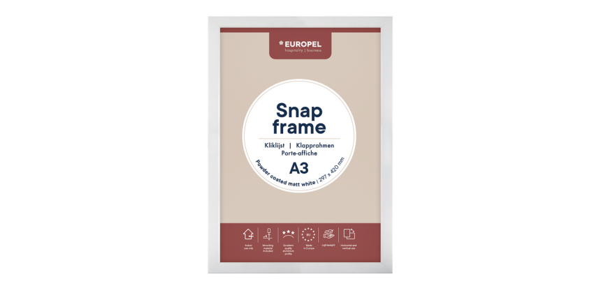 Kliklijst Europel A3 25mm mat wit