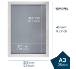 Kliklijst Europel A3 25mm mat wit