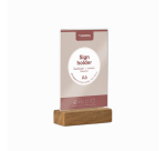 Présentoir de table Europel A6 acryl avec socle en bois