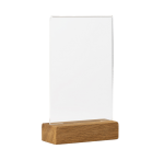 Présentoir de table Europel A6 acryl avec socle en bois