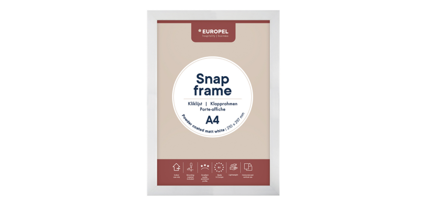 Cadre clipsable Europel A4 25mm blanc mat
