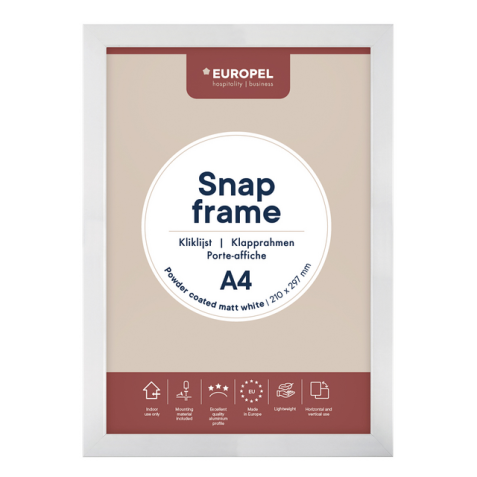 Cadre clipsable Europel A4 25mm blanc mat