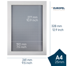 Cadre clipsable Europel A4 25mm blanc mat