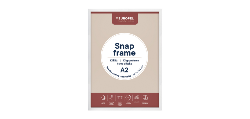 Cadre clipsable Europel A2 25mm blanc mat