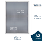 Cadre clipsable Europel A2 25mm blanc mat