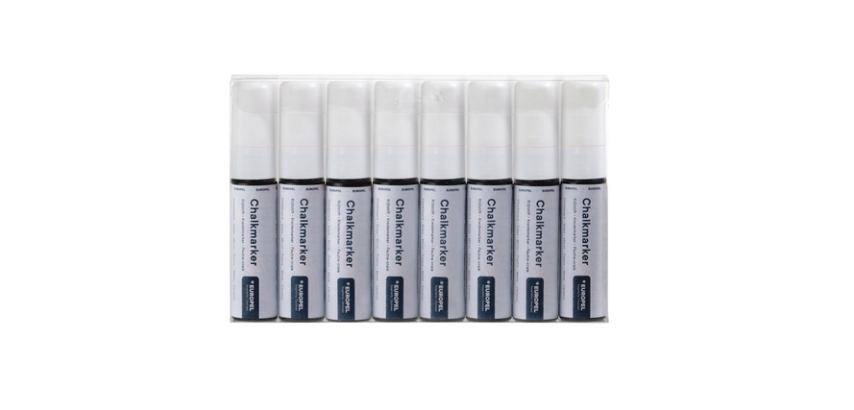Marqueur craie Europel 15mm blanc étui 8 pièces