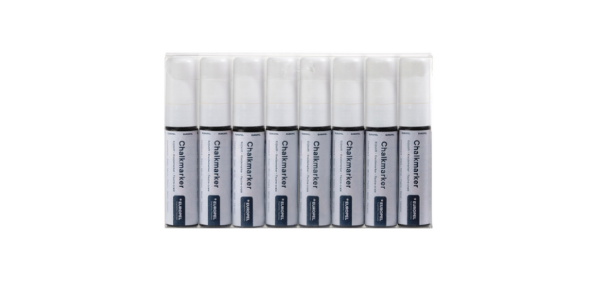 Europel chalk marker 15mm white box of 8 pieces