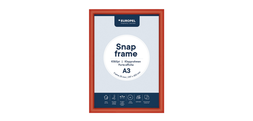 Europel A3 Snap Frame 25mm Red