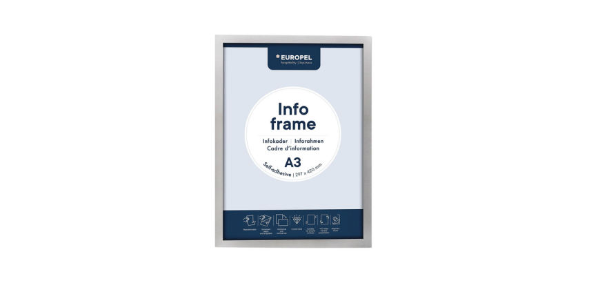 Europel info frame adhesive A3 silver