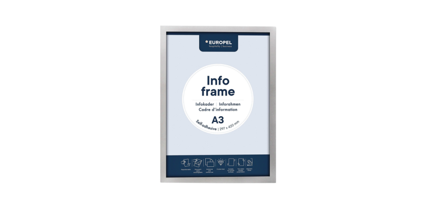 Inforahmen Europa selbstklebend A3 Silber