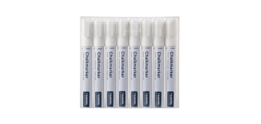 Europel chalk marker 6mm white pack of 8 pieces